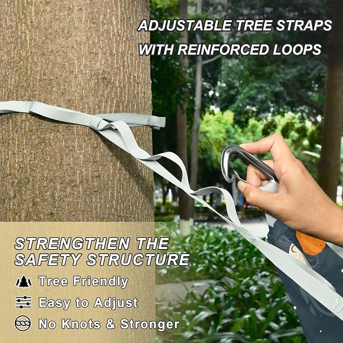Camping Hammock Outdoor Hammocks for Outside Hamsters Oranges Beach Trees Portable Lightweight with Pockets Tree Straps Indoor Small
