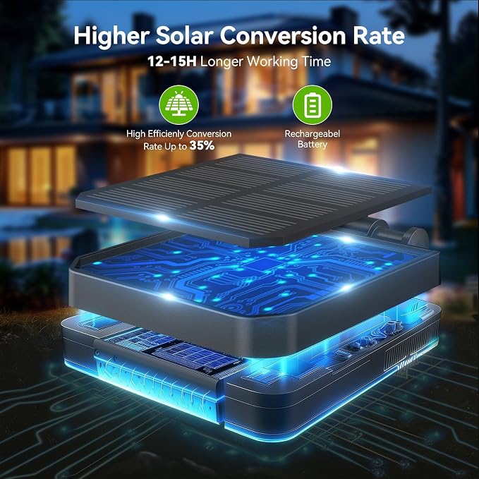 KOOPER Solar Lights Outdoor Decor - Upgraded 8 Pack Solar Garden Lights with 24 Bigger Sunflower Lights, Waterproof Solar Outdoor Lights Auto ON/Off Solar Decorative Lights for Garden, Patio, Yard