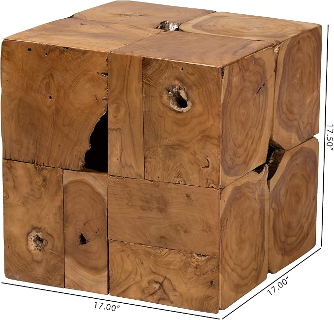 Bali & pari Eldora Rustic Natural Teak Root End Table