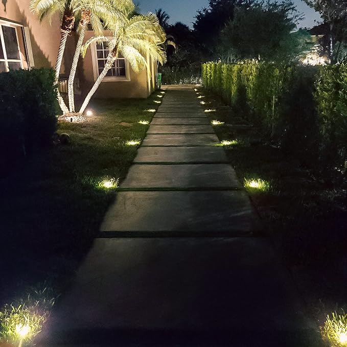 Malibu Low Voltage Well Lights 4W LED Outdoor Landscape Deck Lights 12V Well Light 200Lumen in-Ground Light 2800K Warm White with Connector & Stake for Step Tree Patio Yard Garden 1Pack 8401-3500-01