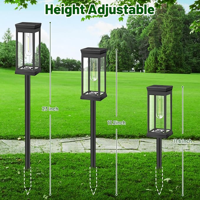 BesLowe 8-Pack Solar Pathway Lights Outdoor, Landscape Lights Cool White | Upgraded Large Size & Bright LED, Auto ON/OFF, IP65 Waterproof, Easy Installation, Solar Powered Lights for Garden Walkway