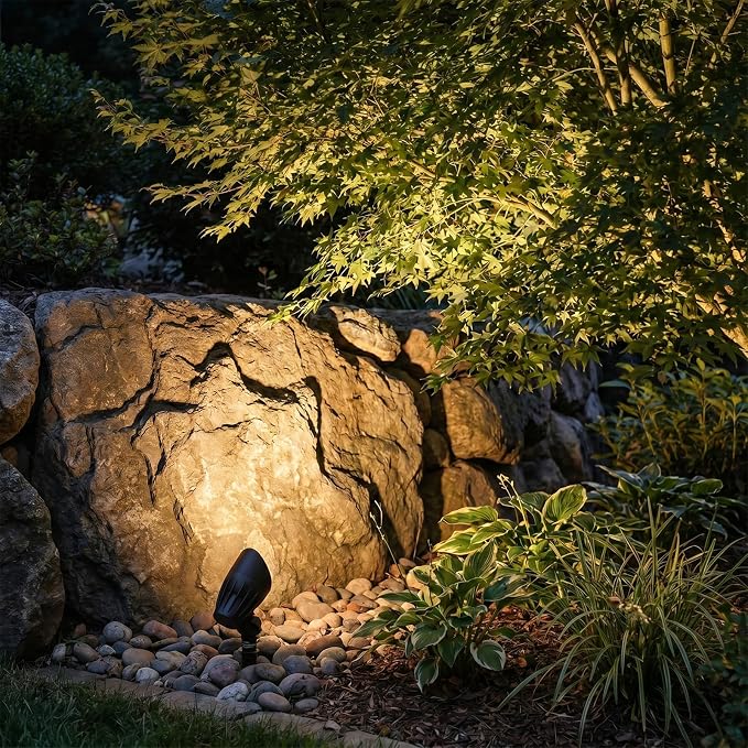 Malibu 50 Watt Floodlight Landscape Lights Outdoor Spotlight Waterproof Path Light Low Voltage Lighting with Spike Stand for Garden, Yard, Pathway, Lawn, Driveway Outdoor Lighting 8301-9601-01