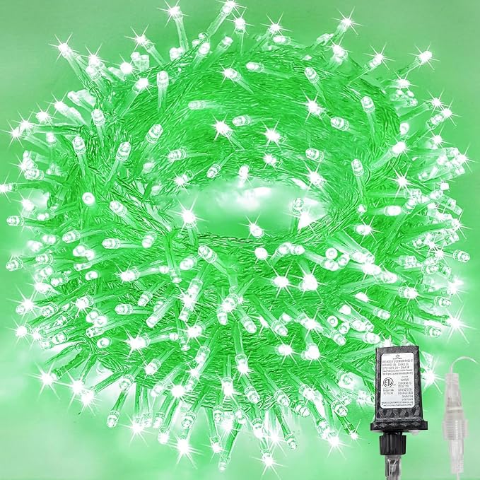 88FT 240LED Extra-Long Connectable String Lights Indoor Outdoor Clear Wire, Green Christmas String Lights, Plug in Twinkle Fairy Light with Timer for Wedding Patio Tree Yard Christmas Decorations