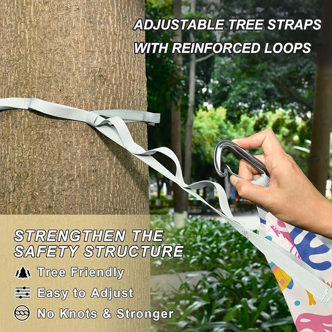 Camping Hammock Outdoor Hammocks for Outside Seahorses Corals Algae Beach Trees Portable Lightweight with Pockets Tree Straps Indoor