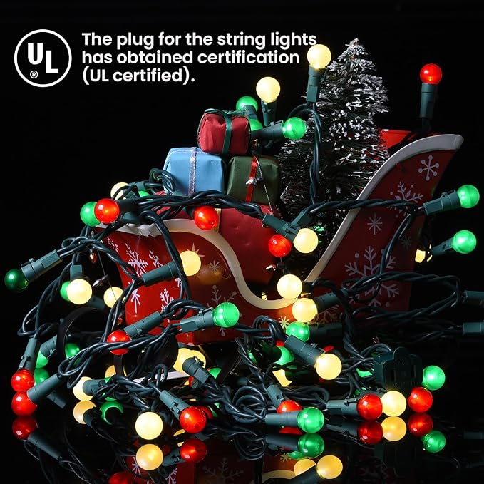 Fairy Globe String Lights - 70 LED, 19FT, Multicolor - UL Certified for Indoor/Outdoor Use - Christmas, Bedroom, Party, Tree, Holiday Decor