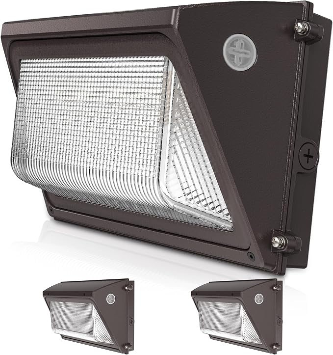JCE Selectable 60W/90W/100W/120W LED Wall Pack with Dusk to Dawn Sensor, Max 18000LM 3-CCT Tunable LED Wall Pack Commercial Security Fixture for Yard Parking (2 Pack)