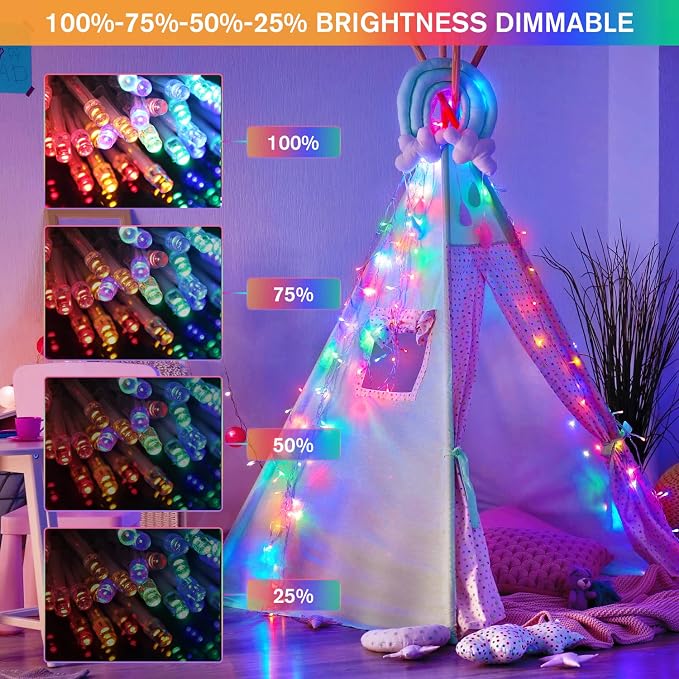 JMEXSUSS 100 LED Warm White & Multicolor Color Changing String Lights | 33ft Christmas Tree Lights Indoor Plug in, Christmas String Lights Outdoor Waterproof for Xmas Indoor Decor