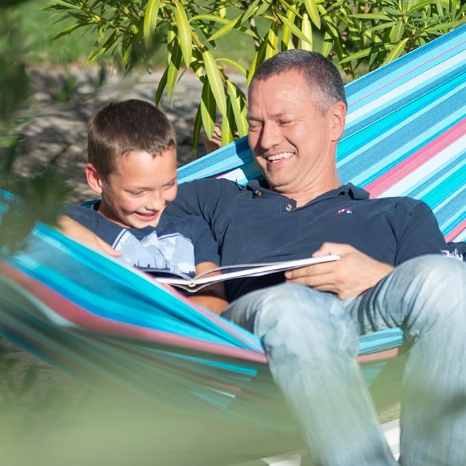 LA SIESTA Brisa Kingsize Outdoor Hammock — Colombian-Made Polypropylene, UV & Weather Resistant, for Backyard & Patio - Wave