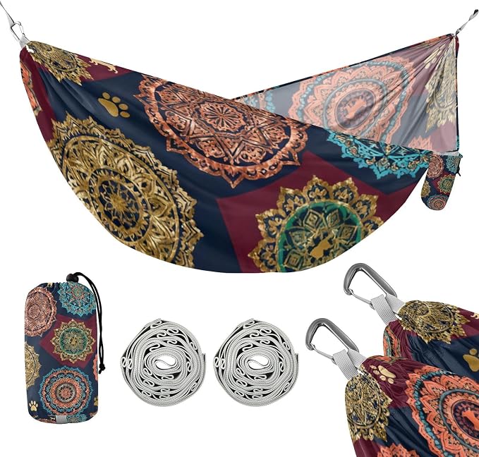 Mandala Pet Camping Hammock Fabric for Outside Patio Garden
