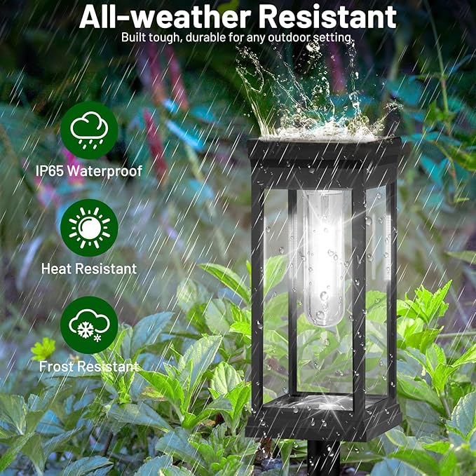 BesLowe 8-Pack Solar Pathway Lights Outdoor, Landscape Lights Cool White | Upgraded Large Size & Bright LED, Auto ON/OFF, IP65 Waterproof, Easy Installation, Solar Powered Lights for Garden Walkway