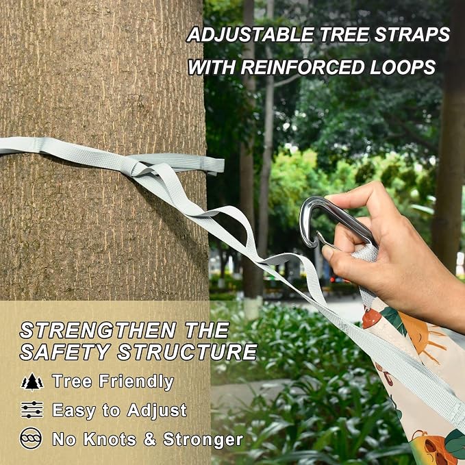 Camping Hammock Outdoor Hammocks for Outside Fruits Wearing Sunglasses Beach Trees Portable Lightweight with Pockets Tree Straps Indoor