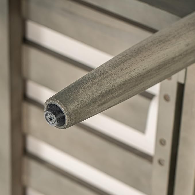 Christopher Knight Home Havets 2 Piece Patio Conversation Sets, Outdoor Acacia Wood Patio Seating Group,Woven Rope Loveseat with Cushions and Coffee Table for Porch Garden Backyard Balcony, Gray+Beige
