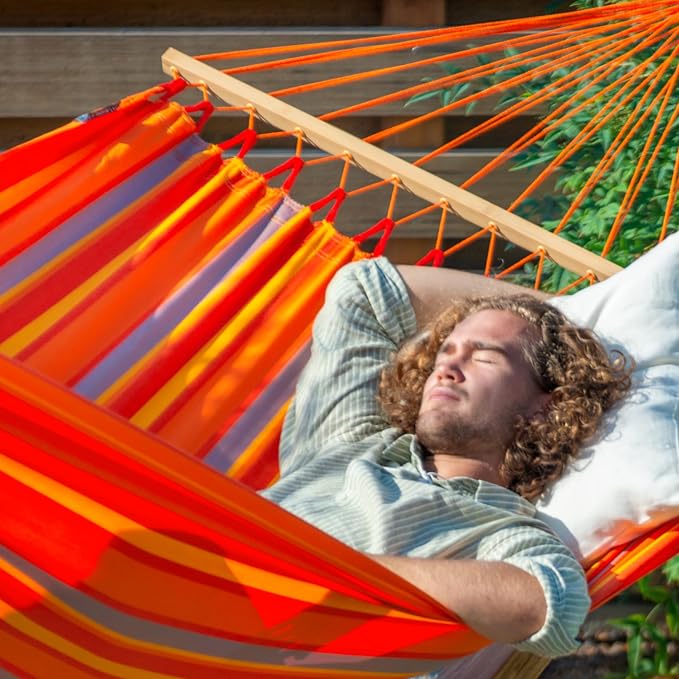 LA Siesta® Alisio Hammock with Spreader Bar & Nautico Stand, Portable Outdoor Hammock with Stand Heavy Duty, 2 Person Hammock with Stand for Outside Patio Porch - Max 355 Lbs, Toucan
