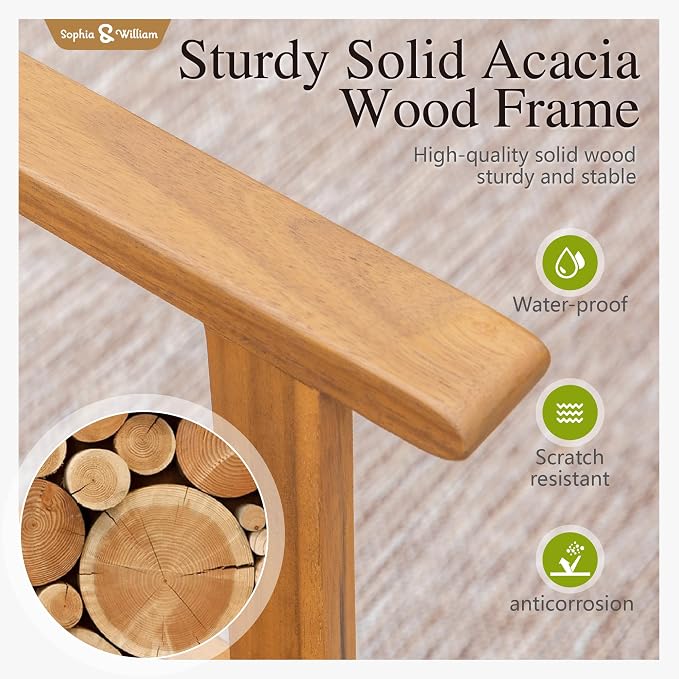 Sophia & William Patio Dining Set, Rattan, Chairs, Dark Brown | Rattan, Wicker, Wood, Weather resistant, Breathable fabric