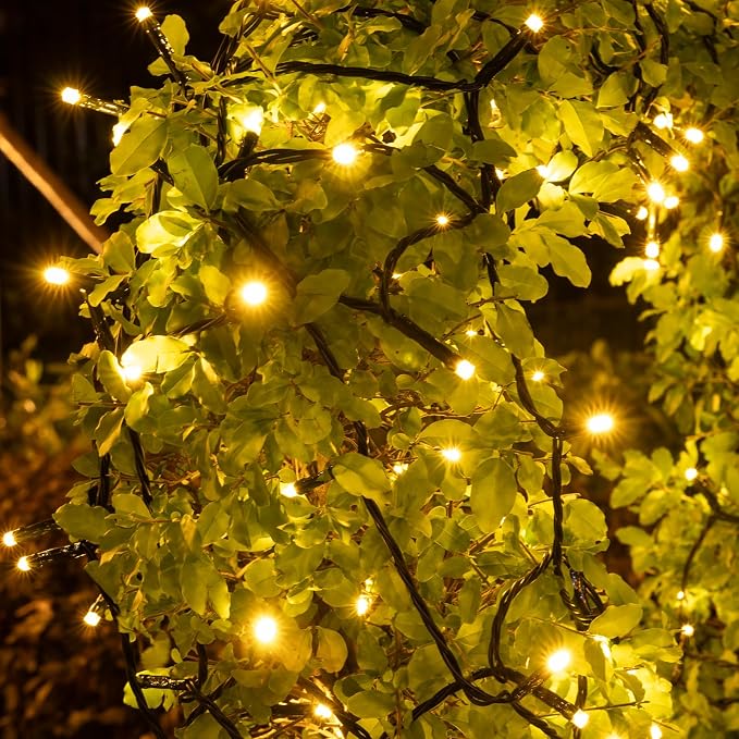 Solar String Lights for Outside,66FT 200 LEDs Solar Fairy Lights,IP65 Waterproof 8 Modes Remote Outdoor String Light for Patio Garden Backyard Tree Balcony Wedding Christmas,Warm White