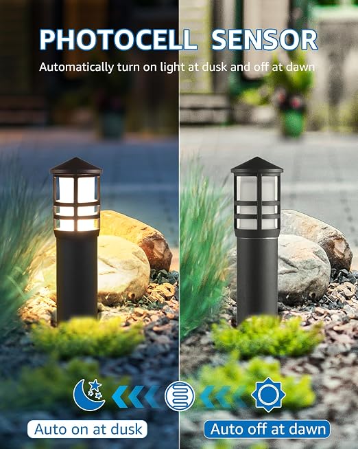 SUNVIE 100W Low Voltage Transformer Outdoor, 120V to 12V DC Weatherproof | Timer & Photocell Sensor, Low Voltage Landscape Transformer Landscape Lighting Transformer for Outdoor Spotlights Path Lights