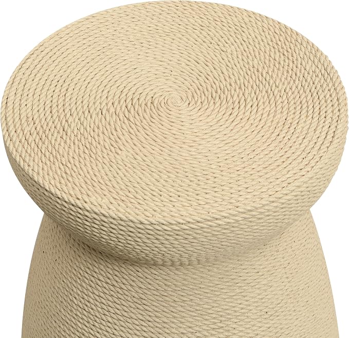Christopher Knight Home 16.73" H Simulated Rattan MGO Side Table Sculptural Hourglass End Table Indoor Outdoor Living Room Patio Balcony Decor Accent Table, Natural Wood