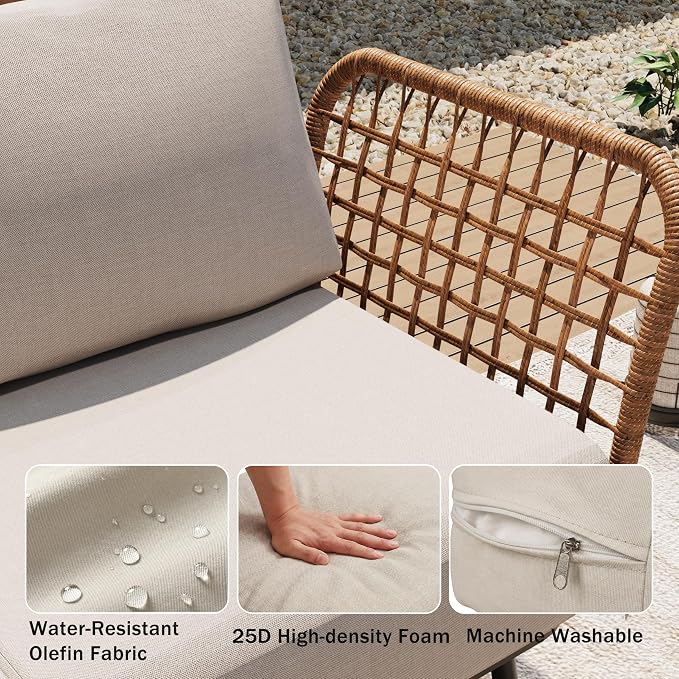 9-Piece Patio Conversation Sets, Rattan Outdoor 7-Seat Sectional Sofa, Wicker Modular Furniture with 2 Storage Coffee Tables for Backyard, Garden, Porch