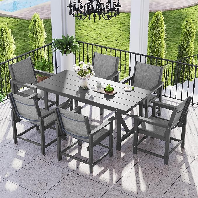 Amopatio HDPE Outdoor Dining Chairs Set of 4