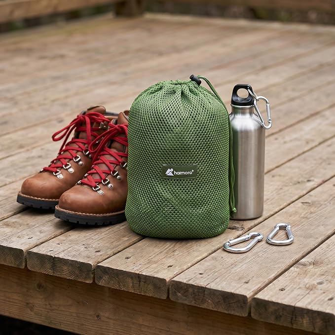 Haimoro Portable Outdoor Mesh Hammock | Includes Carry Bag, Carabiners Included