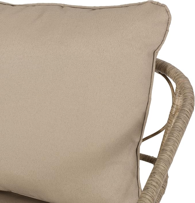 Christopher Knight Home Bruce Outdoor 3 Piece Chat Set with Cushion - Wicker - Light Brown/Beige