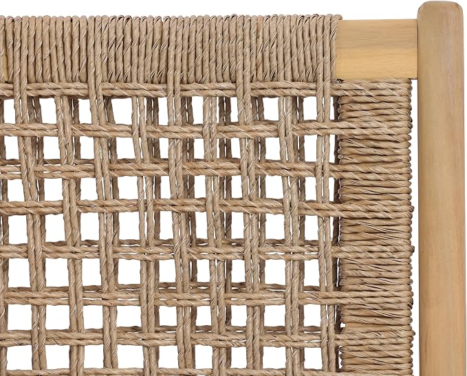 Christopher Knight Home Levi Acacia Wood Dining Table Set for 6, Solid Wood Outdoor Dining Set for 6, 7 Piece Patio Dining Table and Chair Set with Wicker Seat & Back, Light Brown + Light Teak