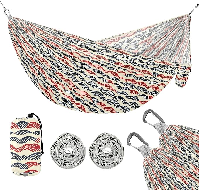 American Flag Retro Outdoor Hammock Rope Hammock for Outside Patio Garden
