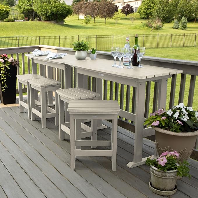 Highwood Lehigh 6pc Counter Height Balcony Dining Set, Whitewash