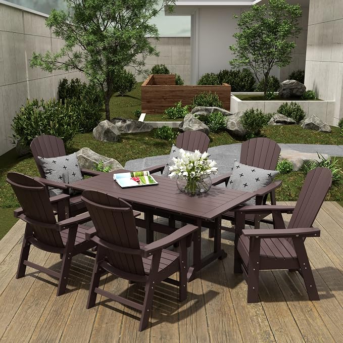 WestinTrends Malibu 71" Outdoor Patio Dining Table, Dark Brown