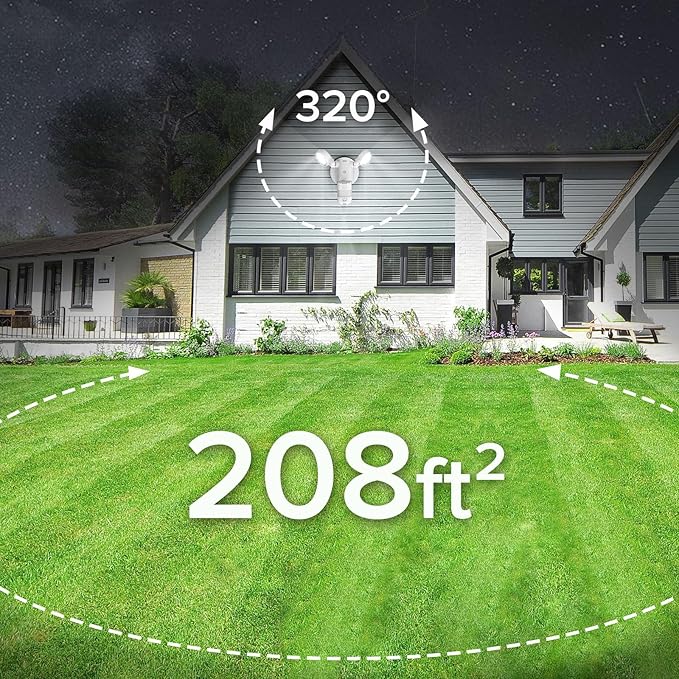 SANSI Upgraded 25W 3000LM Motion Sensor Outdoor Lights, Security Light | 5000K Dusk to Dawn Flood Lights Outdoor, 320 Wide Angle, 4 Modes, IP65, Super Bright Wired Not Solar, Garage Yard Patio