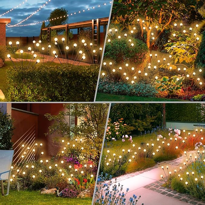 vignuto Solar Lights Outdoor Waterproof, 8 Packs 64LED, Solar Garden Lights, Garden Decor, Patio Decor, Unique Gifts for Women, Gifts for Grandma