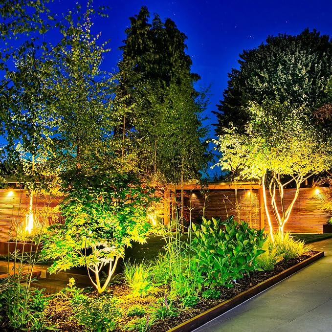 Solar Spot Lights Outdoor, 2 Pack Solar Landscape Spotlights IP65 Waterproof 9.8ft Cable, Auto On/Off Outdoor Wall Lights for Garden Yard Driveway Porch Walkway Pool (3000K Warm White)