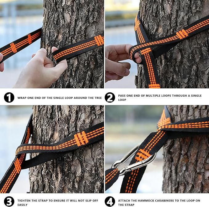 Outdoor Amacas Garden Camping Hammocks Portable for Patio Yard Porch Travel | Hammock Nylon Hiking Beach Backpack Survival Travel- Up to 300lbs with Tree Straps