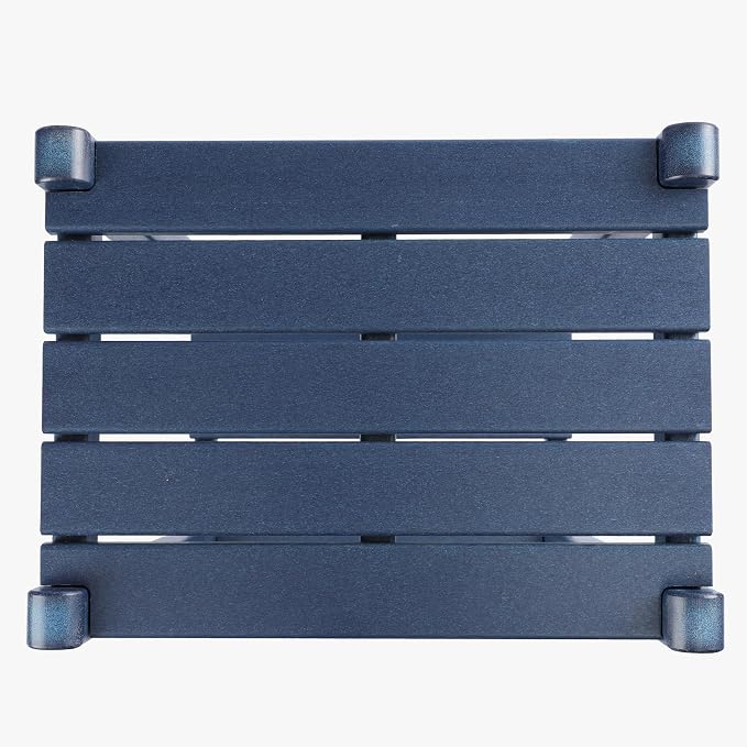 WestinTrends Malibu 36" Outdoor Adirondack HDPE 2-Tier Patio Side Table, Navy Blue