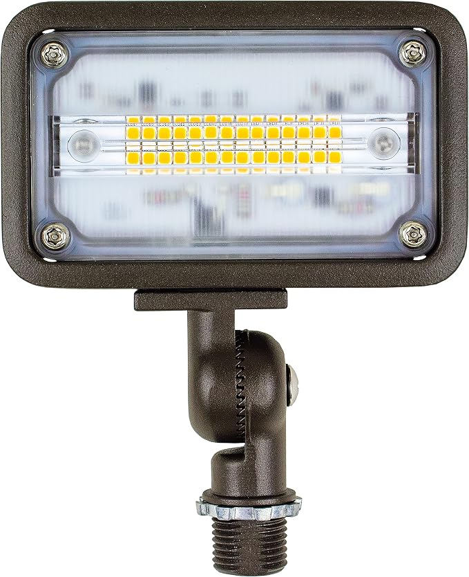 Newhouse Lighting WW15BRZ 16-Watt Outdoor Die-Cast Aluminum LED Wall Wash Flood, Weatherproof Landscape Lighting 1500 Lumens, 3000K Warm White, 120V, 1/2" Knuckle Mount, Bronze