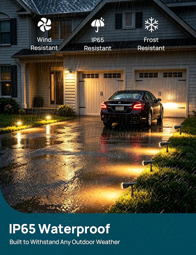 Linkind Solar Lights Outdoor Waterproof LED Spotlights Warm White 4 Pack | Starray, 3 Lighting Modes, 650LM, 3000K, Dusk to Dawn, In-Ground Wall-Mounted for Landscape Yard Garden Tree Flag Pathway