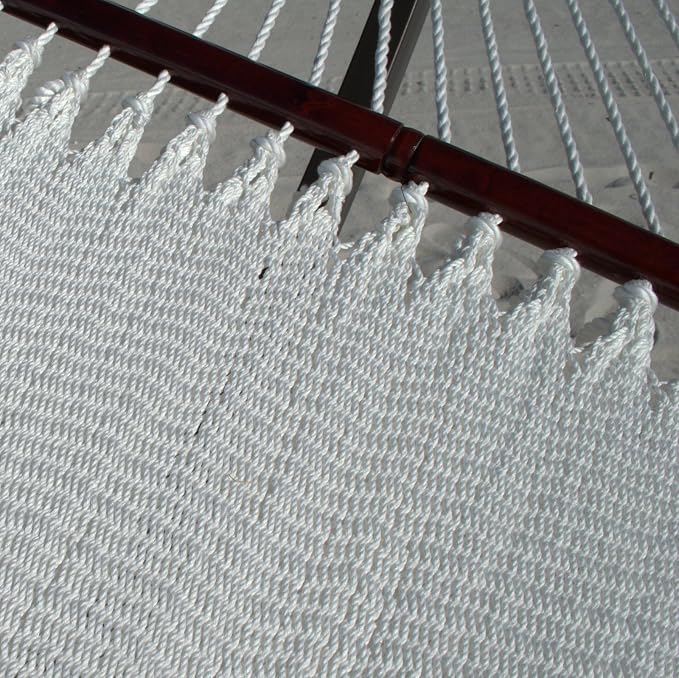 Double Caribbean Hammock - Soft-Spun Polyester - 48 inch (White)
