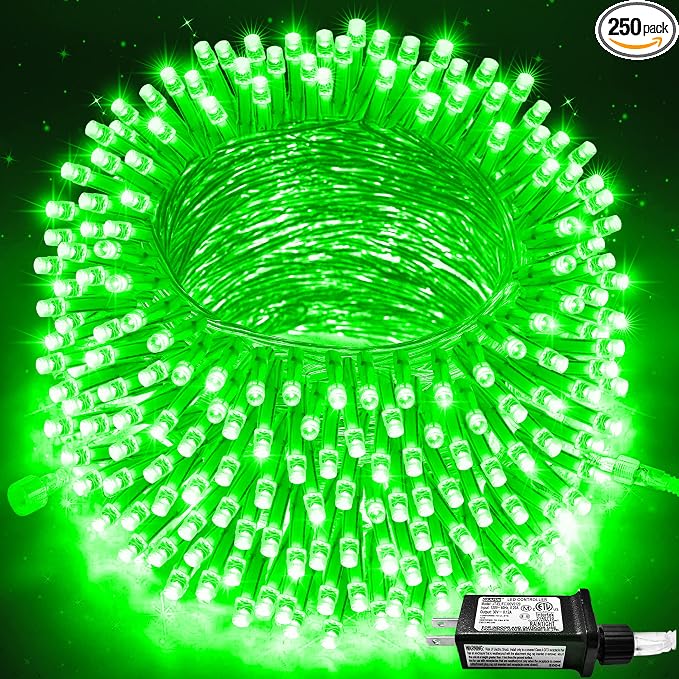 JMEXSUSS 91.5ft Connectable 250 LED Green Christmas String Lights Indoor | Green LED Lights Outdoor Waterproof, 8 Modes Christmas Lights Plug in for Grinch Christmas ST Patricks Day Tree Decoration