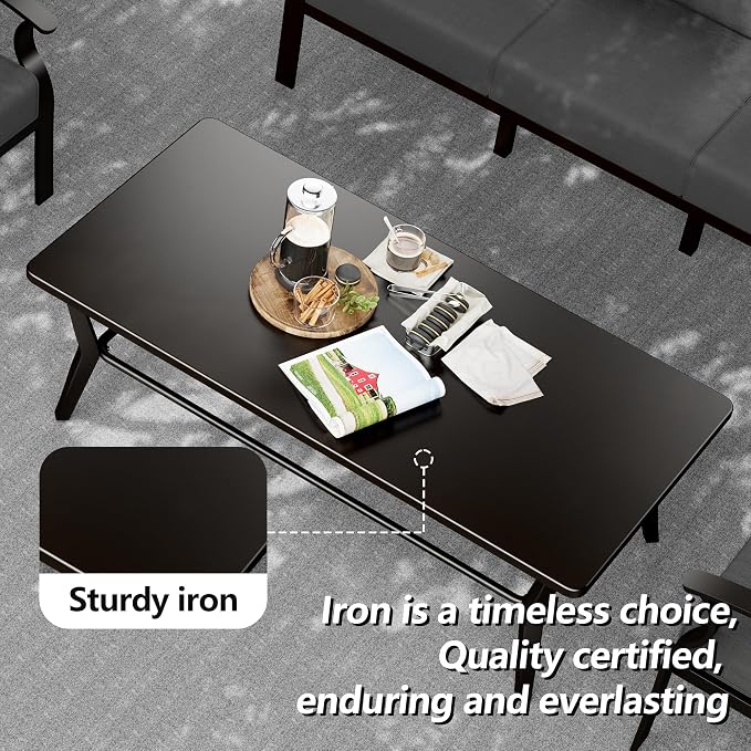 Aluminum Patio Furniture Set with Coffee Table,7 Seats Metal Modern Outdoor Furniture w/5.1" Thick Cushions, Sectional w/Swivel Chairs for Backyard,Navy