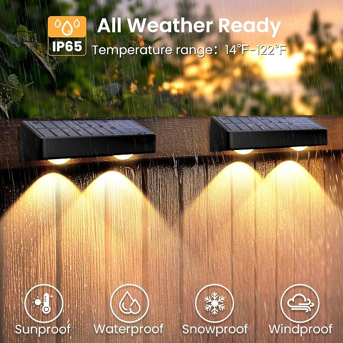 SOLPEX Solar Fence Lights Outdoor, 9 Fixed Colors ＆ Color Changing Fence Solar Lights Outdoor Waterproof IP65, LED Deck Lighting for Backyard Wall Step Patio Railing Pool Porch (16 Pack) | LED Deck Lighting for Halloween Backyard Wall Step Patio Railin...