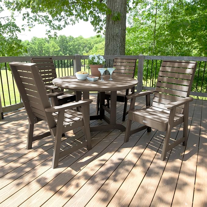 highwood Weatherly 5-Piece Round Dining Set, Woodland Brown