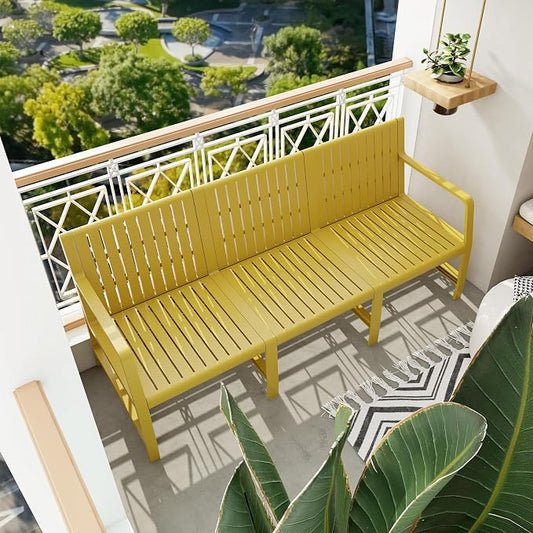 KEIKI 1 PC Outdoor Indoor 3-Seater Sofa PP Furniture Conversation Set Easy Assembly for Patio