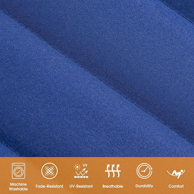 Lazy Daze Hammocks Double Hammock with 12 ft Steel Stand, 2 Person Cotton Rope Hammock with Quilted Pad, Spreader Bars, Detachable Pillow, Mag Bag & Cup Holder, Blue