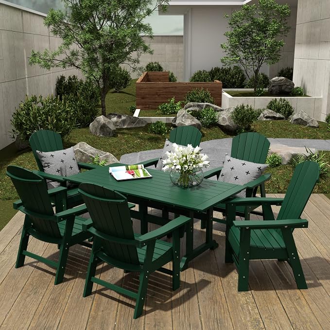 WestinTrends Malibu 71" Outdoor Patio Dining Table, Dark Green