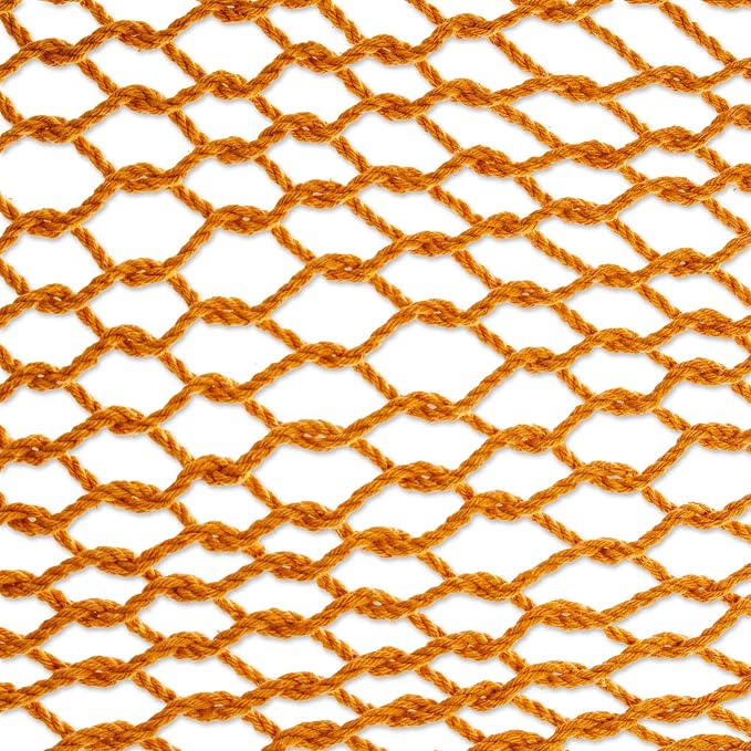 NOVICA Handmade Amber Cotton Hammock (Triple) with Macrame Panels - Double-Sized, Comfortable and Durable Outdoor Hamaca for Travel, Camping - 100% Cotton, Holds up to 550 lbs, Mirage in Amber'