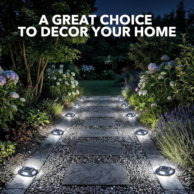AGPTEK Solar Driveway Light Outdoor 1 Pack, 2 Color Modes LED Deck Dock | Marine Waterproof Driveway Marker Lights for Step Sidewalk Stair Garden Pathway Walkway Yard (Blue Light/Cool White)