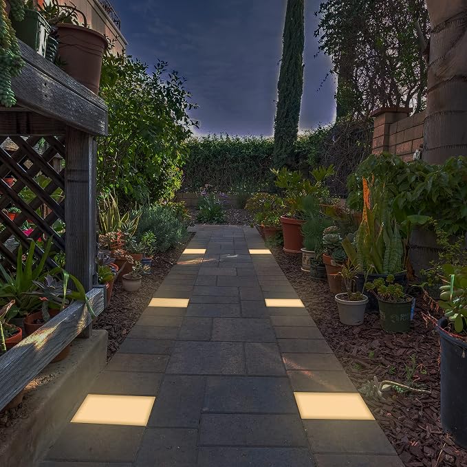LUMENGY Paver Light 9x9 Inch (8.85x8.85), 2700K Warm White, Glare-Free Brick Lighting for Driveways, Walkways, Pool Decks and Patios, 12V Hardwired, IP67 Waterproof, Drive-Over Rated