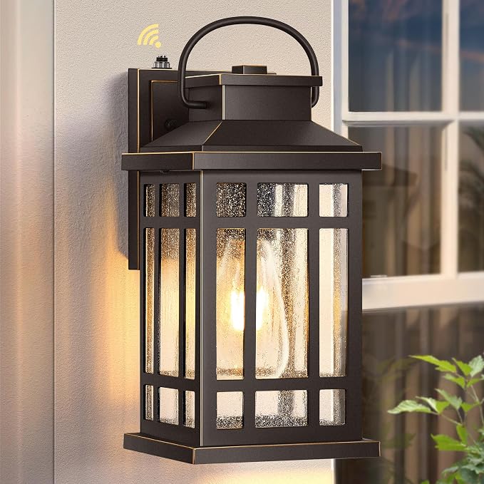 ORB Dusk to Dawn Outdoor Lighting, Oil Rubbed Bronze Exterior Light Fixtures, 100% Aluminum Anti-Rust Waterproof Modern Outside Lights for House, Porch, Garage, Front Door, Easy-to-Install