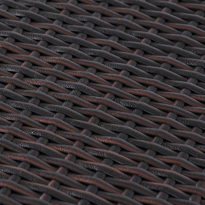 Outdoor Wicker Side Table, Lightweight & Water-Resistant All-Weather, Small Rattan End Table Wicker Patio Table, for Patio Porch Living Room, Brown