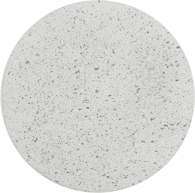 JONATHAN Y Hollie 18" Gray Terrazzo Polyresin Outdoor Side Table and Stool, All-Weather Textured Round Pedestal Accent Table for Patio, Garden, Modern Minimalist TBL1108C